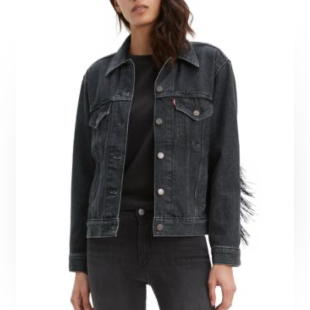 Levi's Black Jean Jacket with back tassels
